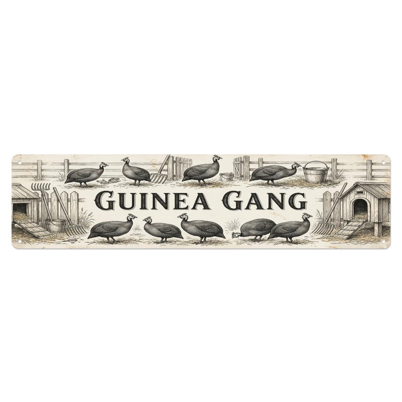 Xanthor Style Metal Tin Sign Vintage Coop Hi Fowl Farmhouse Funny Fowl Backyard Farm