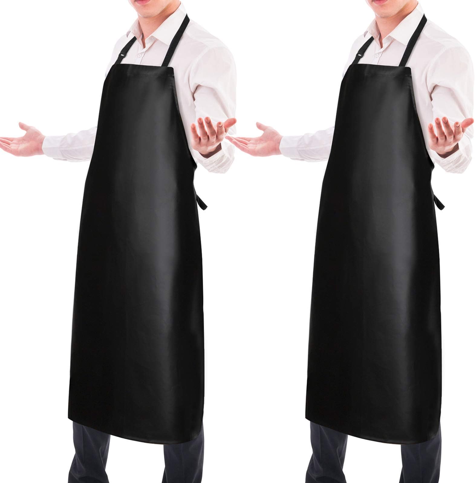 Gotega Waterproof Rubber Vinyl Apron Adjustable Dishwasher Apron - Apron for Women Men Heavy Duty Work Apron