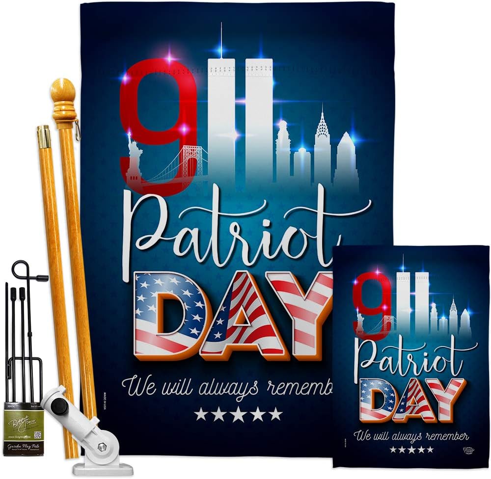 911 Remember Honor House Flag Americana Patriot Day World Planet Peace Environment Awareness United State American Small Decorative Gift Yard Banner Made In USA 28 X 40