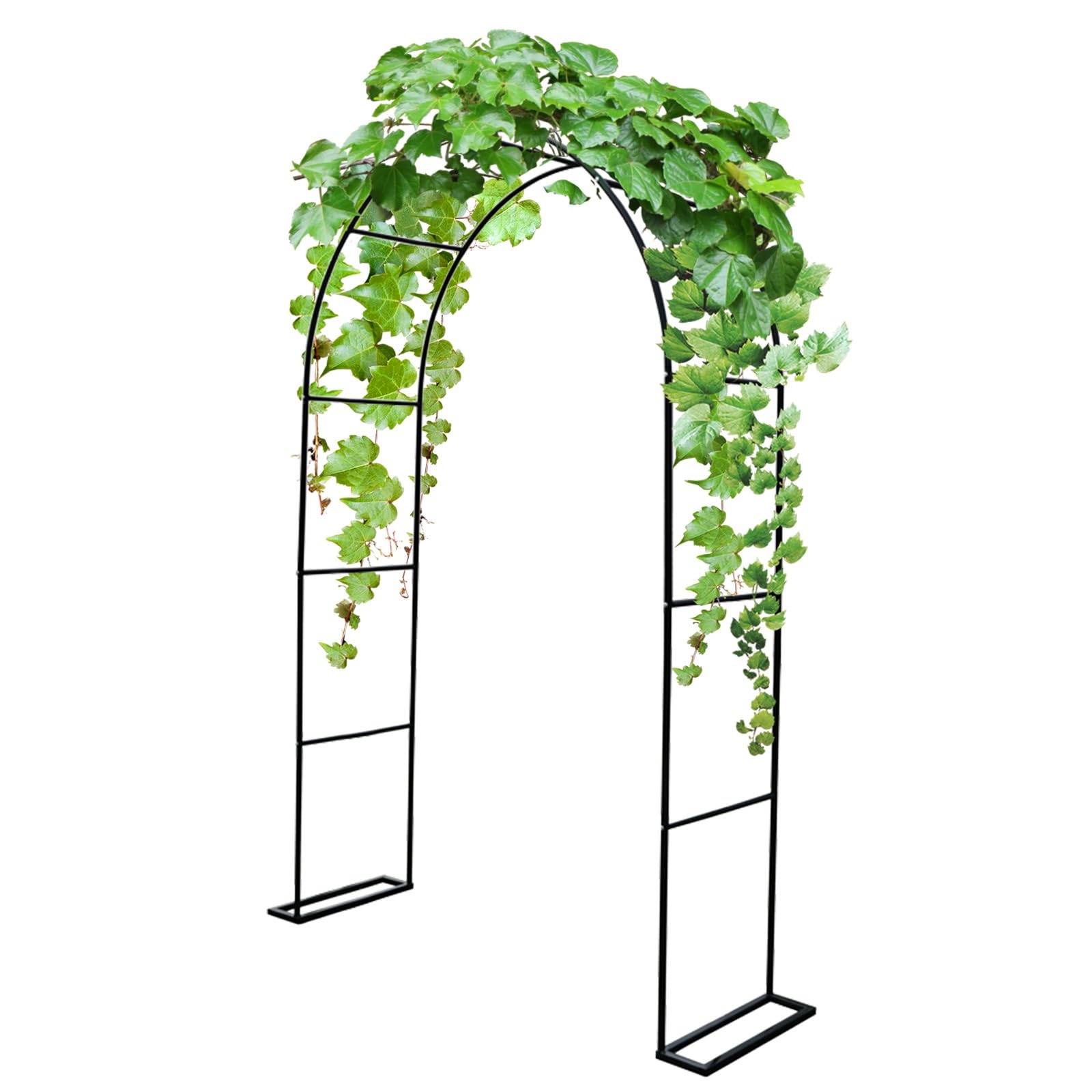 Metalowy łuk ogrodowy, altana różana na wesela, pera zewnętrzna, łuk kratowy do roślin pnących, 200-220 cm wysokości x 80-350 cm szerokości, czarny, dekoracja ogrodowa