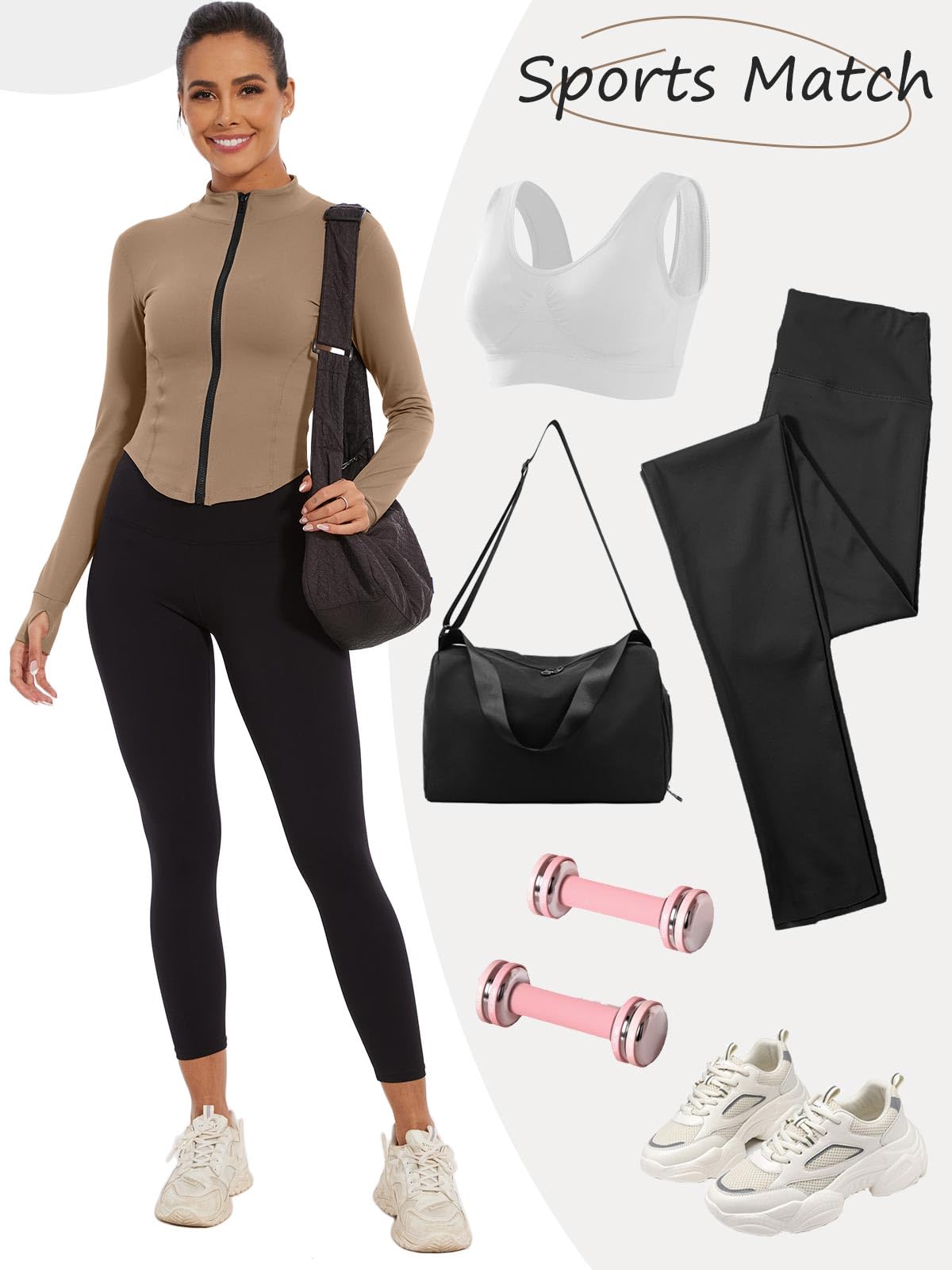 CheChury Femmes Sport Veste Zip Respirante Veste de Course à Manches Longues dégagée Haut Slim Respirant Haut Quickdry Trou Pouce Veste Jogging Yoga