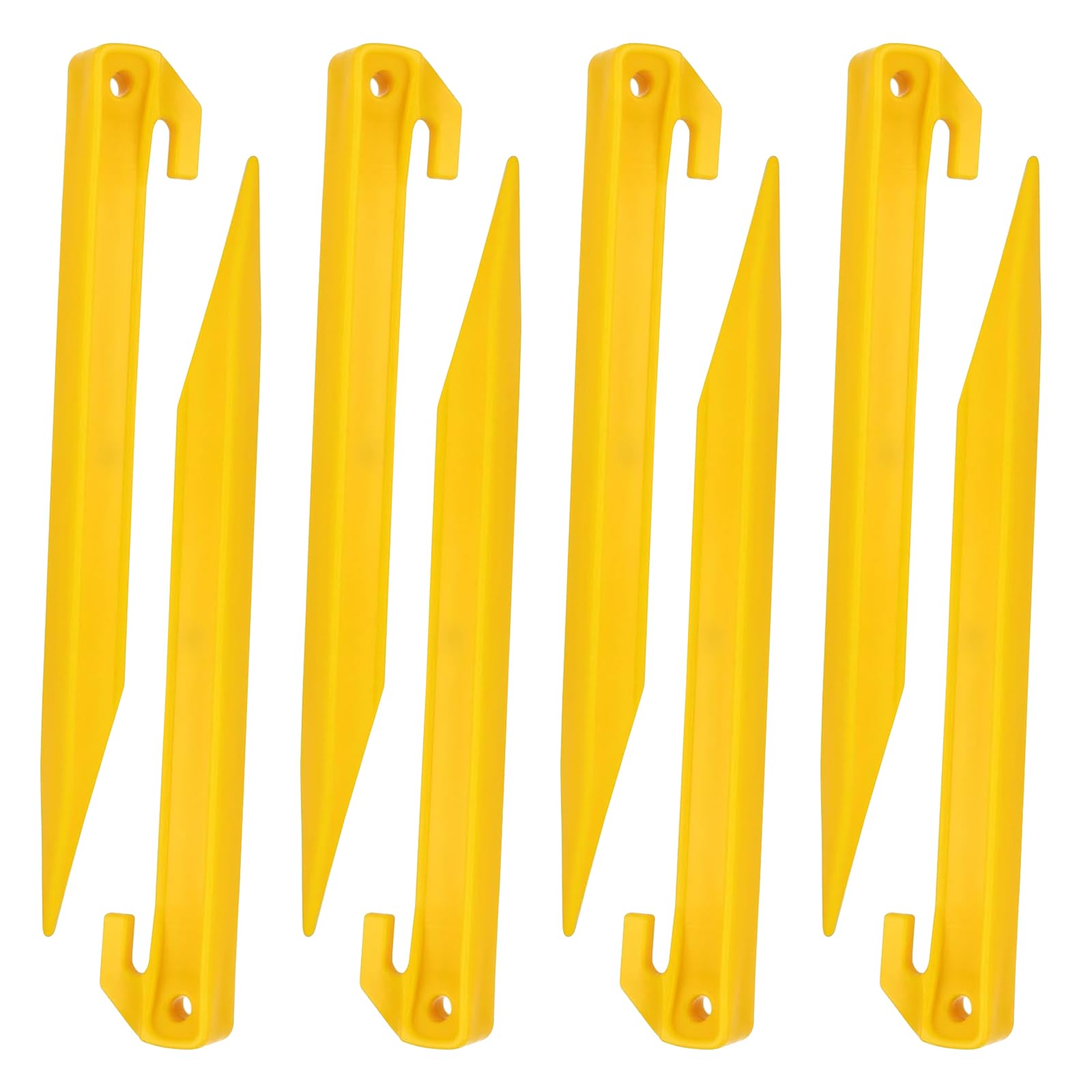 EAGLE PEAK 8 Pack Heavy Duty Plastic Tent Stakes, 7.5 inch Outdoor Ground Anchors, Essential Gear for Camping Tents, Canopies, Gardening,Tarps, and Holiday Decorations