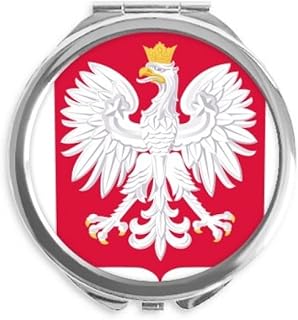 Poland Europe National Emblem Hand Compact Mirror Round Portable Pocket Glass