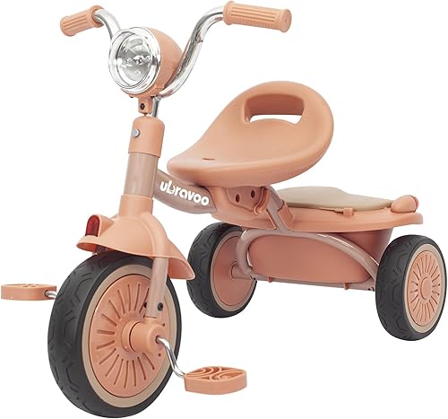 Triciclo para bebé, triciclo plegable para niños pequeños con pedales, luces frías, ruedas duraderas y asiento cómodo, triciclo para bebés de 1 a 5