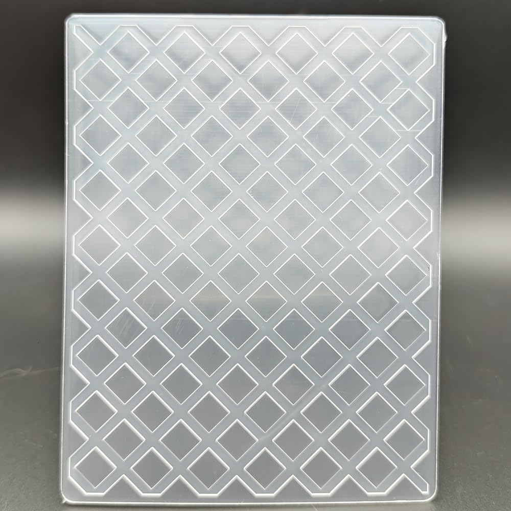 Plastic Embossing Folder 4.4 x 5.6 Inchs Waffle Pattern Paper Crafts Plastic Textured Impressions for Card Making Scrapbooking