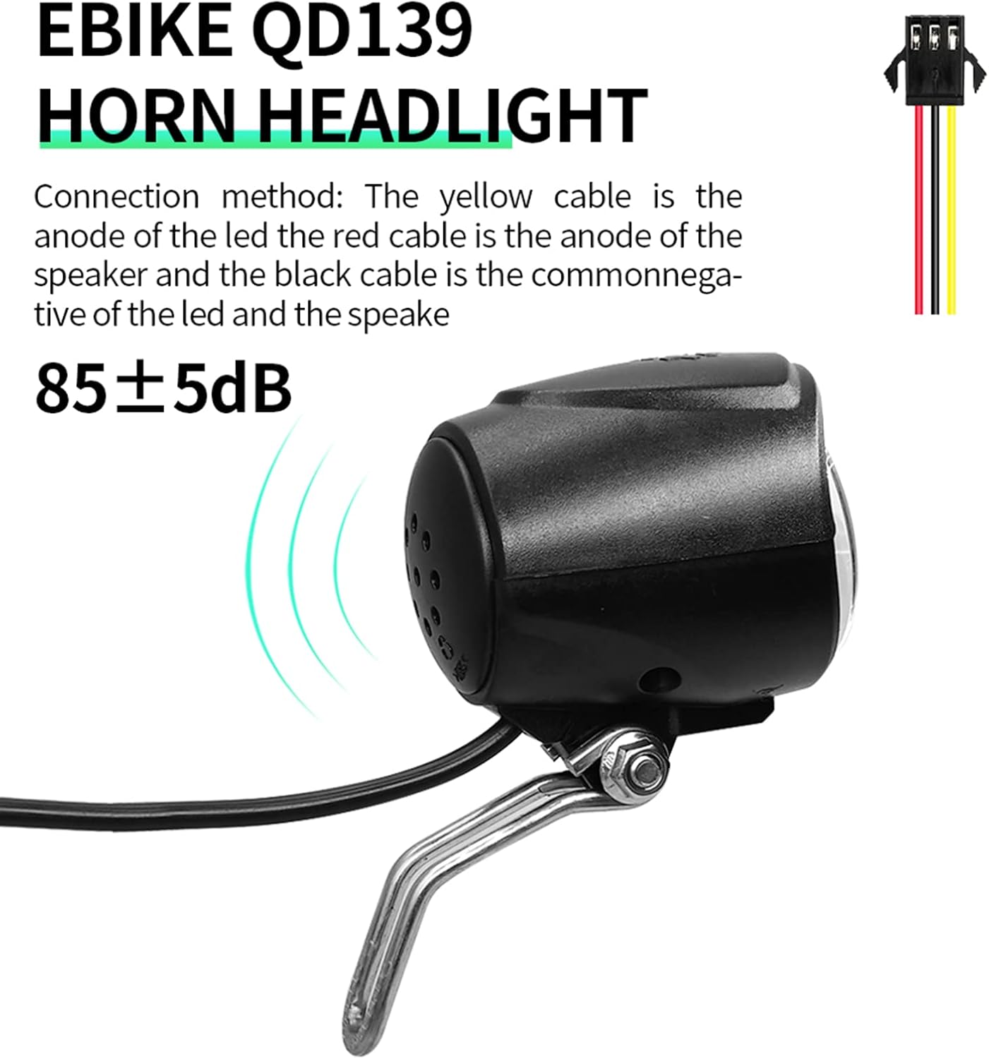 Ebike Light Collection with QD139 Frontlight DC50 Taillight DK226 Switch Cable Use for Warning Light Turn Signal and Horn