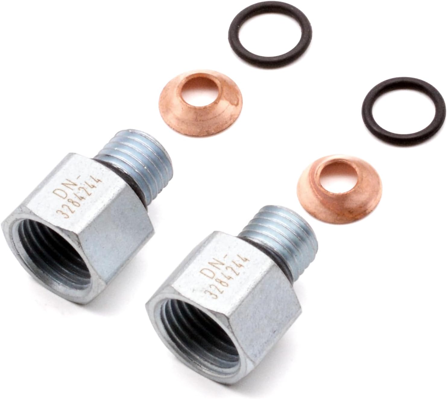 2X Turbo Oil Feed Line Connector Set 3284244 Fit For Dodge Cummins 1994-1998 5.9L 6BT 12V Engines,For Ram 2500 3500 Freightliner FL50 FL60 FL70 FL80 MT35 MT45,For Ford CF7000 LN7000 3919687