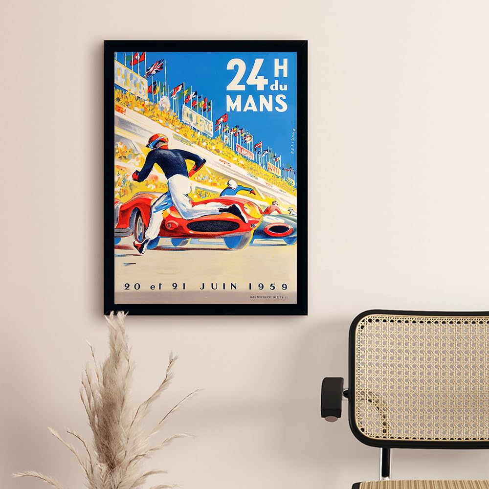 インディアン　額装レースポスター Amazon.co.jp: ヴィンテージカーレースポスター-モナコグランプリ