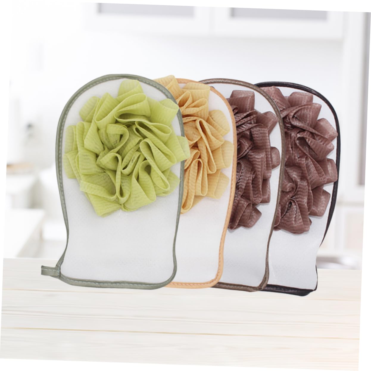 FRCOLOR 9stücke Exfoliating Mitts Doppelseitige Peelinghandschuhe Für Sanftes Körperpeeling Für Hautschonender Hautschrubber in Zufälligen Farben