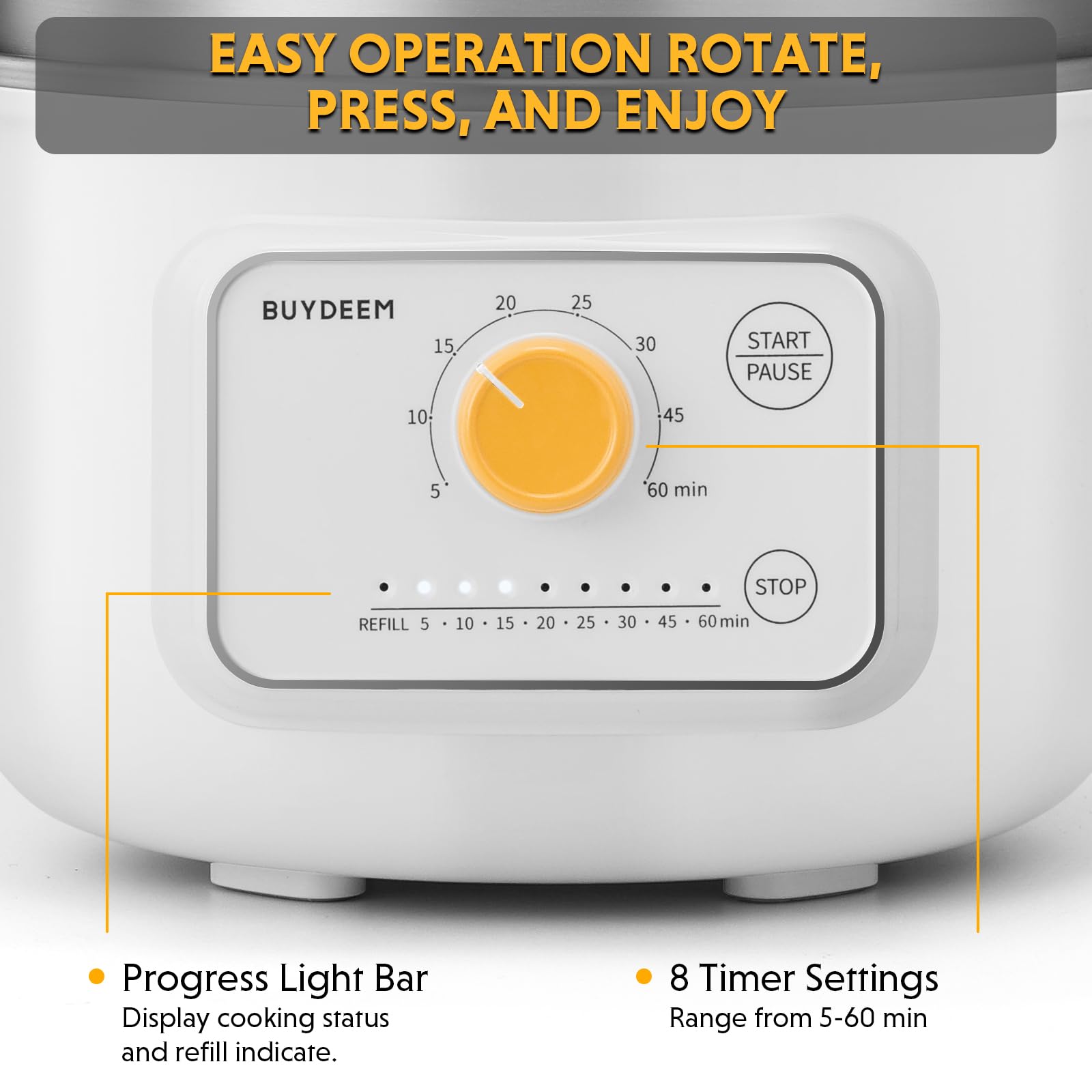 BUYDEEM G32 Electric Food Steamer - Healthy Cooking -4 BUYDEEM G32 Electric Food Steamer - Healthy Cooking -4