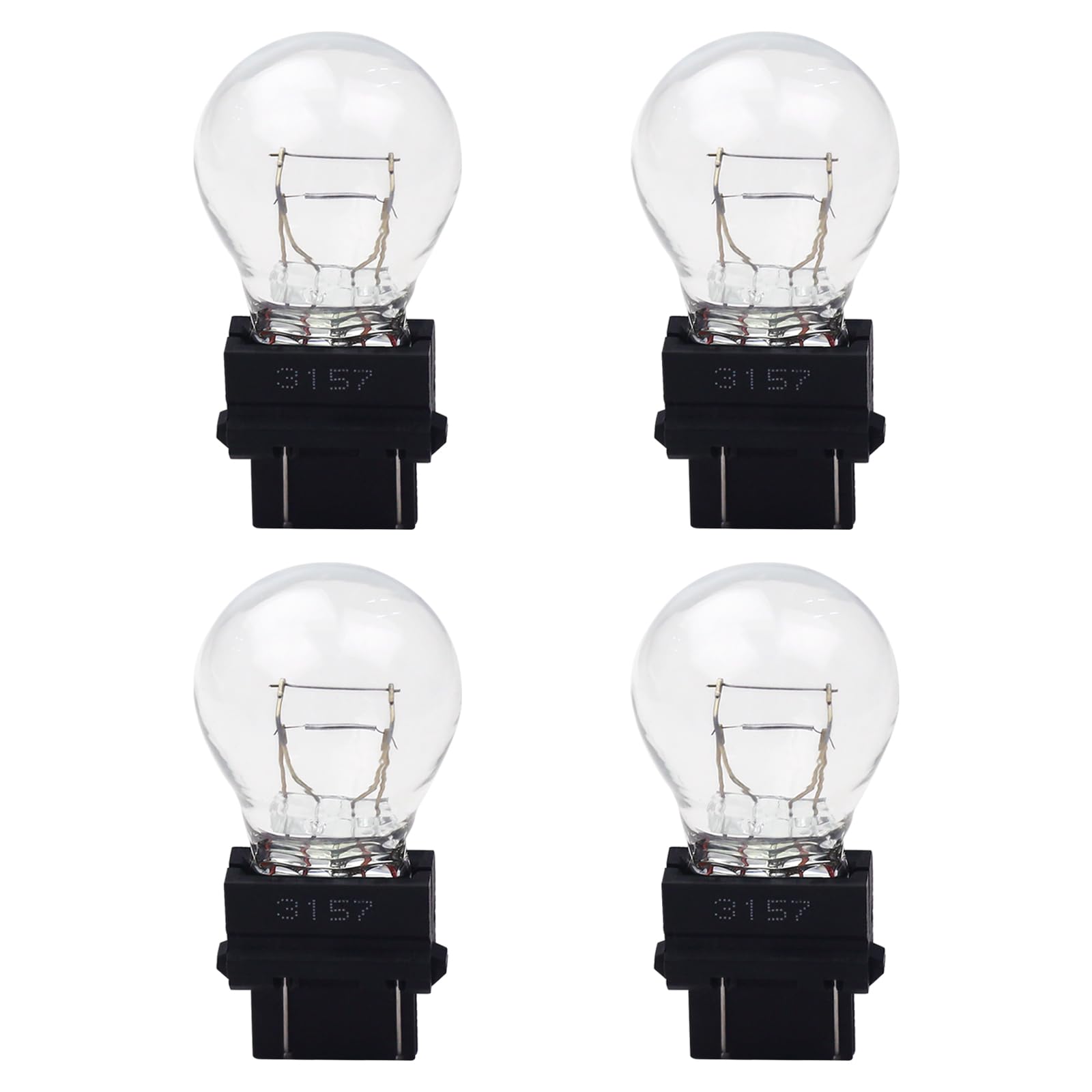 3157/3457 tail/brake light bulb (12V 27/7W, 3000K ) - Pack of 4 - Replacement Tail Light, Brake Light, Turn Signal Bulbs for Jeep Grand Cherokee, Wrangler, Commander, Compass, Journey, Dodge Primus