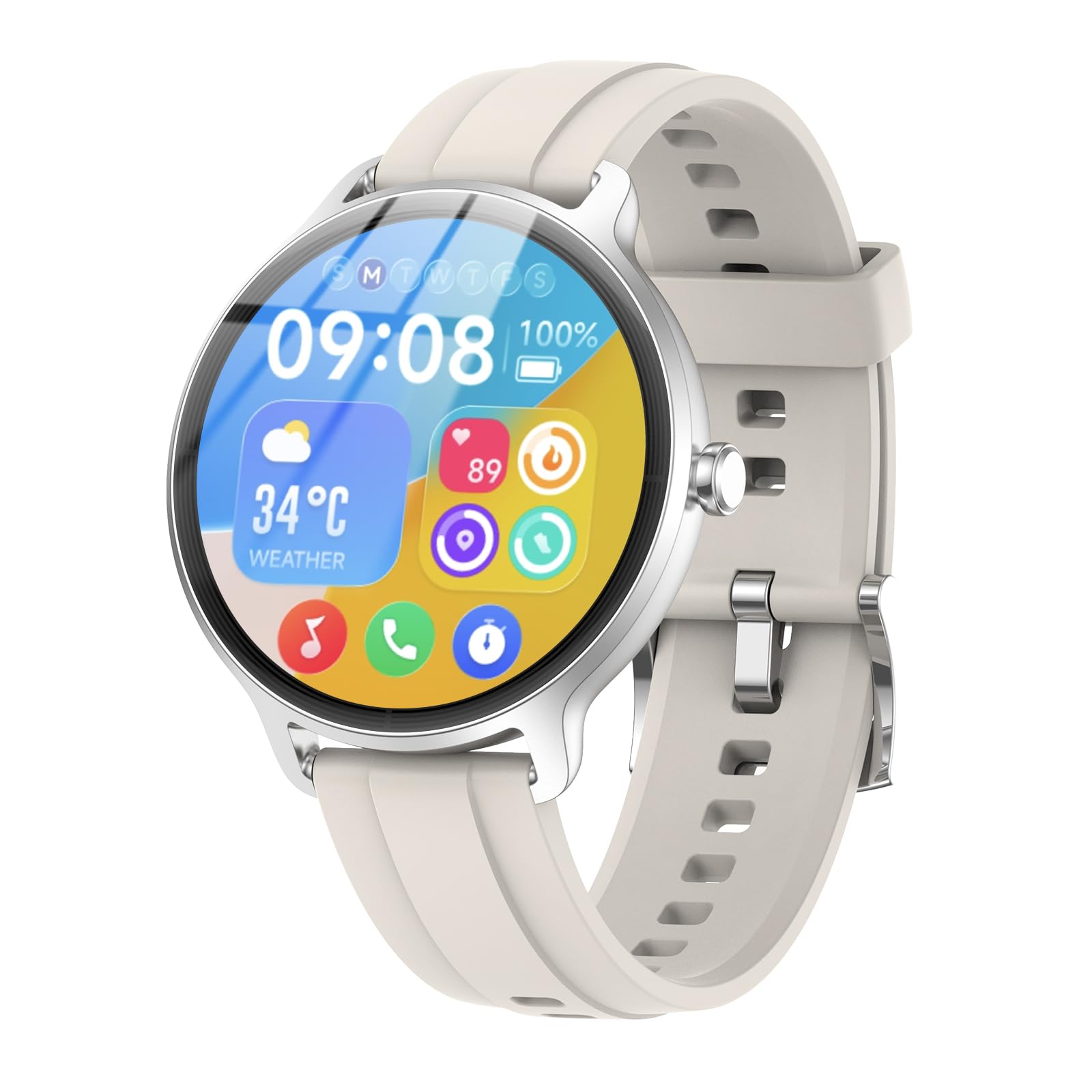 Smart Watch for Women Men(Answer/Make Calls), Fitness Tracker Built-in AI Voice, 1.27" HD Smartwatch with Heart Rate/Sleep/Step/SpO2 Monitor, 100+ Sports Modes, IP68 Waterproof Watch for Android iOS