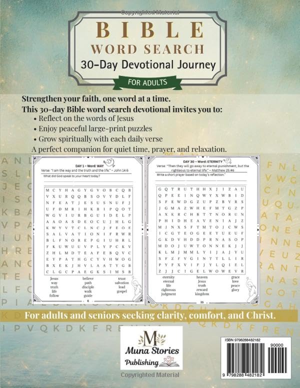 Image of Bible Word Search: 30-Day Devotional for Adults - Large Print Inspirational Word Find Puzzles with Bible Verses - Christian Spiritual Healing, Reflection & Religious Activity for Women, Men, Elderly