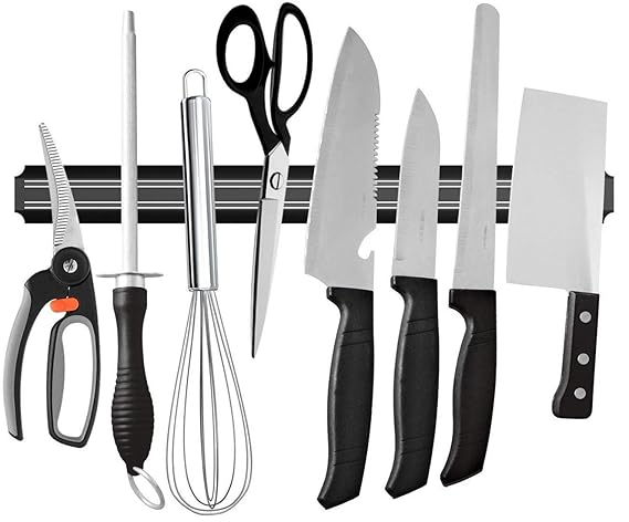 RK enterprise Wall Mount Magnetic Knife Scissor Storage Strip Holder