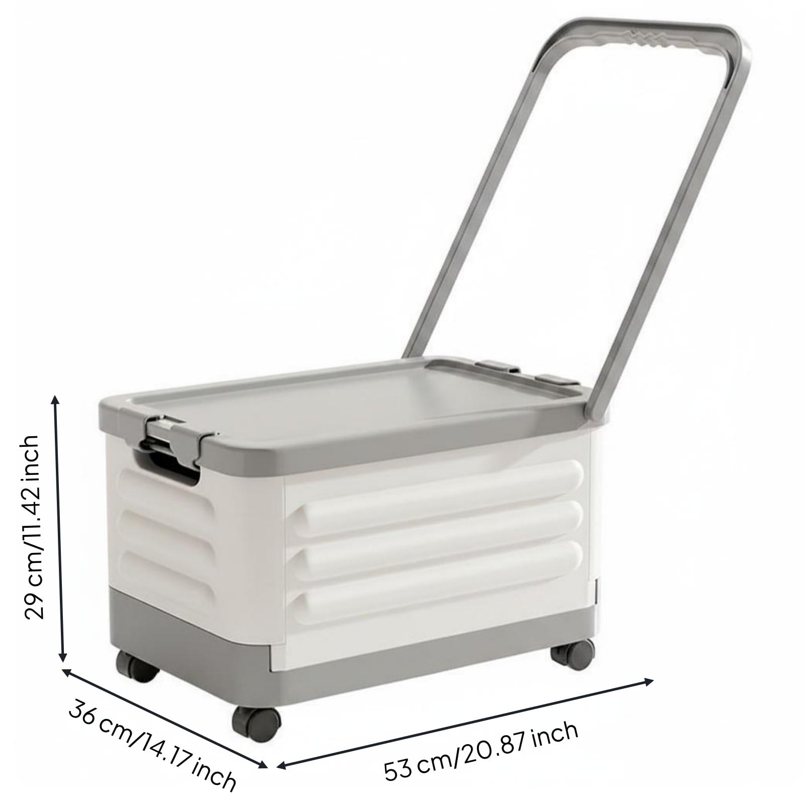 Contenitore Sottoletto con Ruote Salvaspazio Contenitore Sottoletto con Rotelle Grande Capacità Cassone Porta Libri per Dormitorio, Grigio Bianco, size to 1