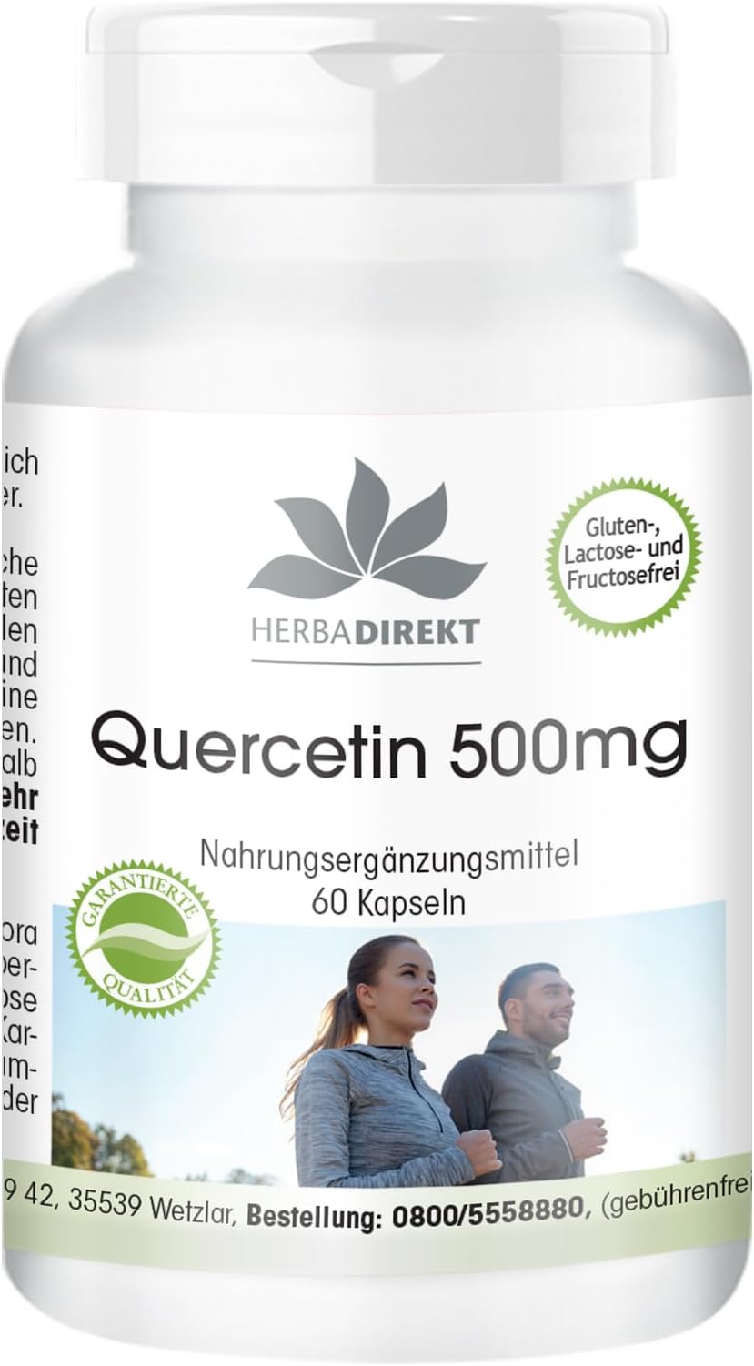 Quercetin 500mg Highly dosed, Vegan, 60 Capsules | HERBADIREKT by Warnke Vitalstoffe - German Pharmacy Quality