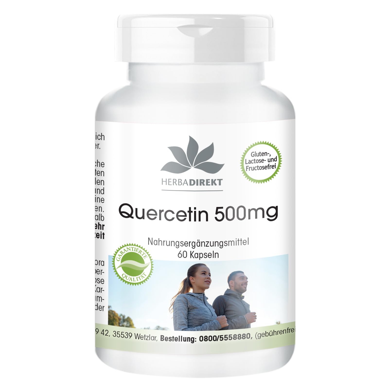 Quercetin 500mg Highly dosed, Vegan, 60 Capsules | HERBADIREKT by Warnke Vitalstoffe - German Pharmacy Quality