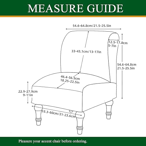 Miniatura 5 de GOSTADY Funda elástica para silla sin brazos, lavable, funda protectora de muebles para silla sin brazos estampada extraíble para sala de estar,