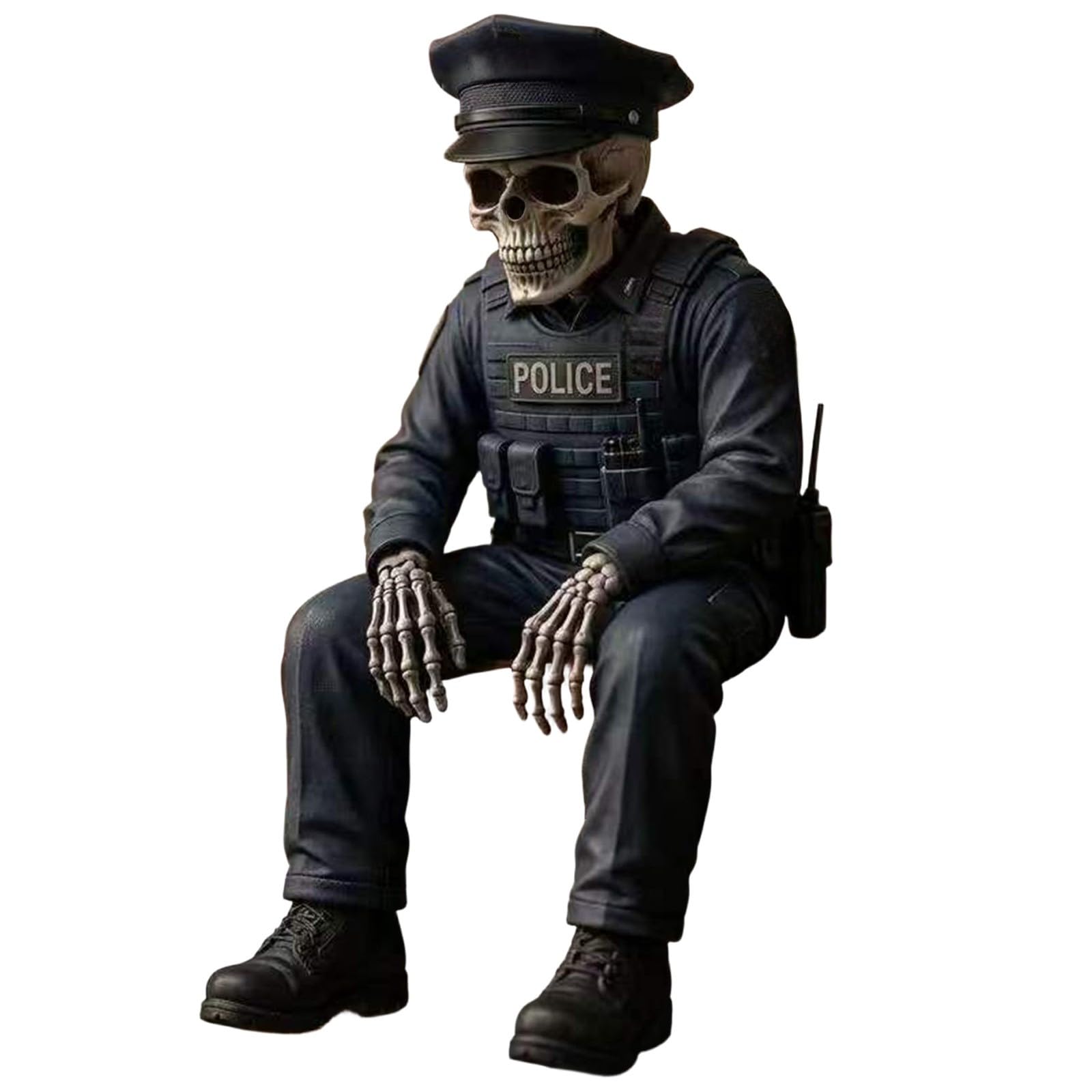 Soldier&Policer Skeleton Figure Halloween Shelf Horror Decor (A# Policer)