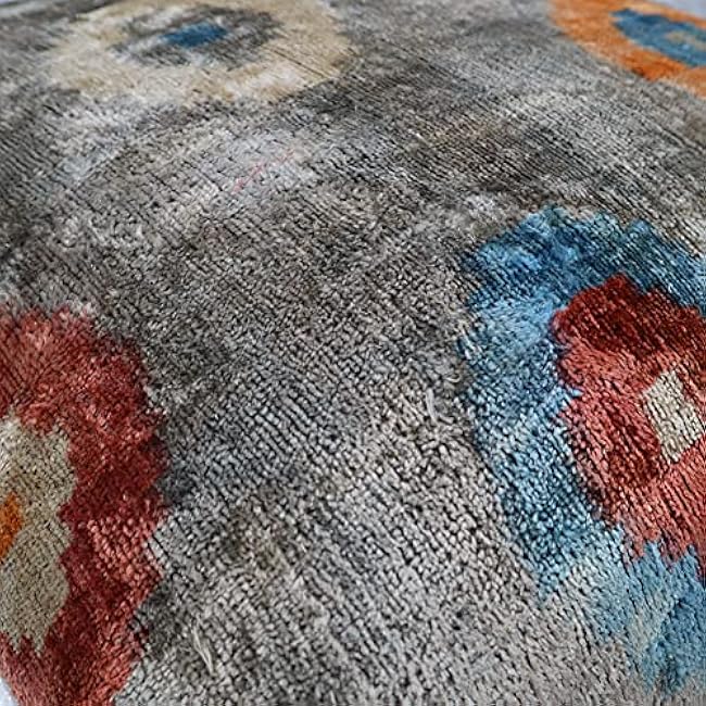 Handmade Decorative Throw Pillow with Down Filled Insert, Gray Polka Dots Pattern Soft Velvet Silk Square Throw Cushion Cover for Living Room Sofa Couch, QC in The USA - 20 x 20 in