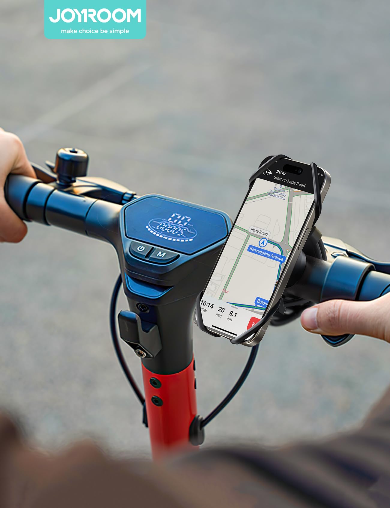 JOYROOM Porta Cellulare Bici con Assorbimento degli Urti in Silicone, Supporto Telefono Moto 360° per iPhone 15 14 13 Samsung 4.0-7.2 Pollici