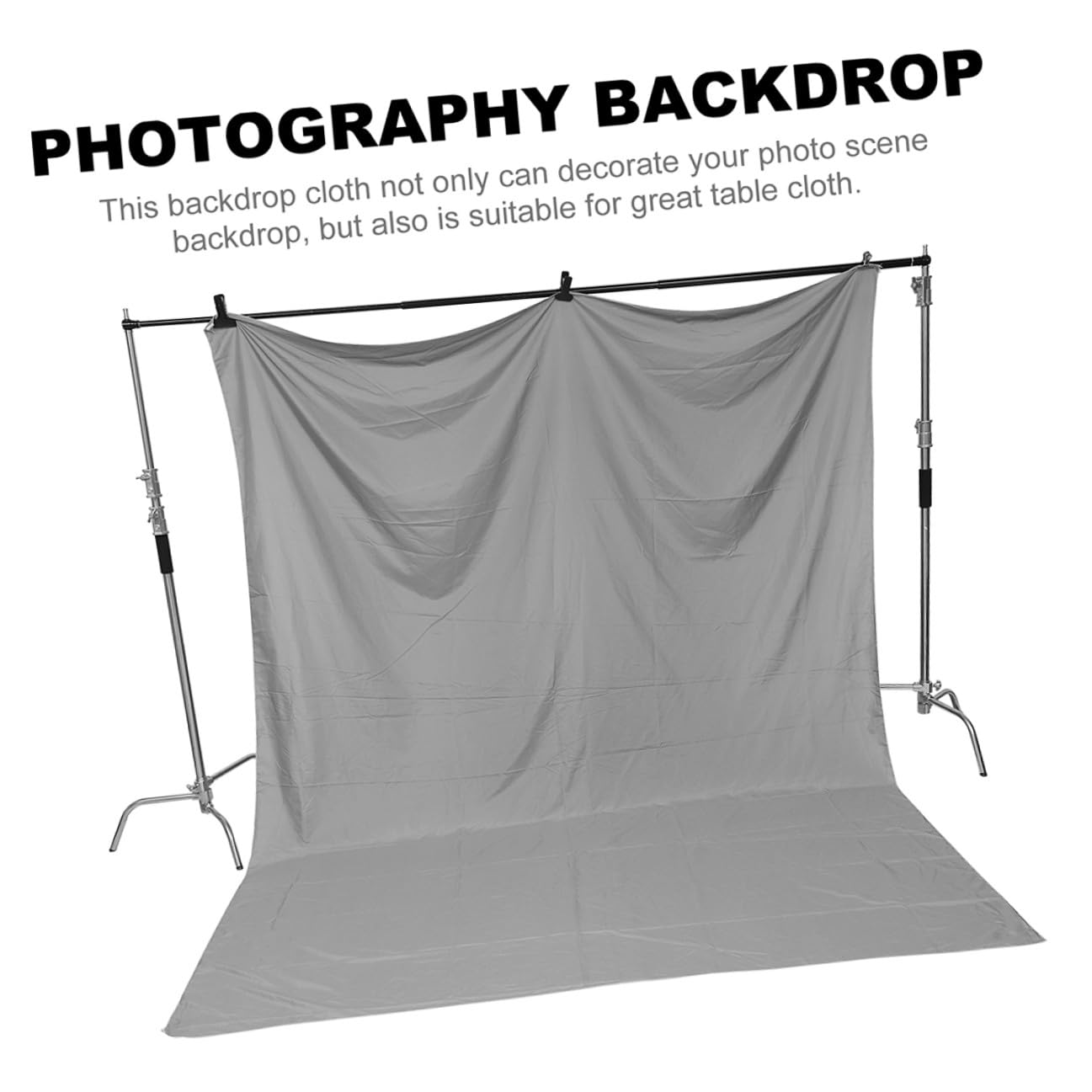 Zerodeko Sfondo per Fotografia Grigio in Cotone Poliestere Spesso, Resistente e Lavabile, per Studio Fotografico e Decorazioni per Banchetti