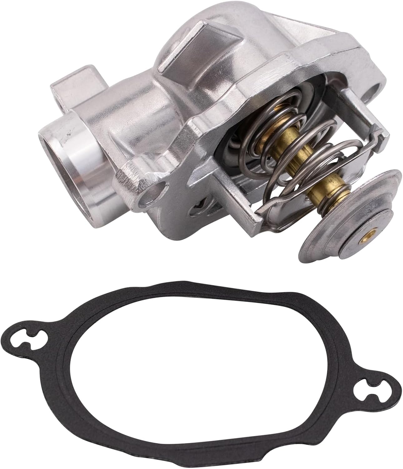 TRQ Thermostat with Housing Assembly Compatible with 2007-2009 Mercedes-Benz CLK550 2007-2011 CLS550 E550
