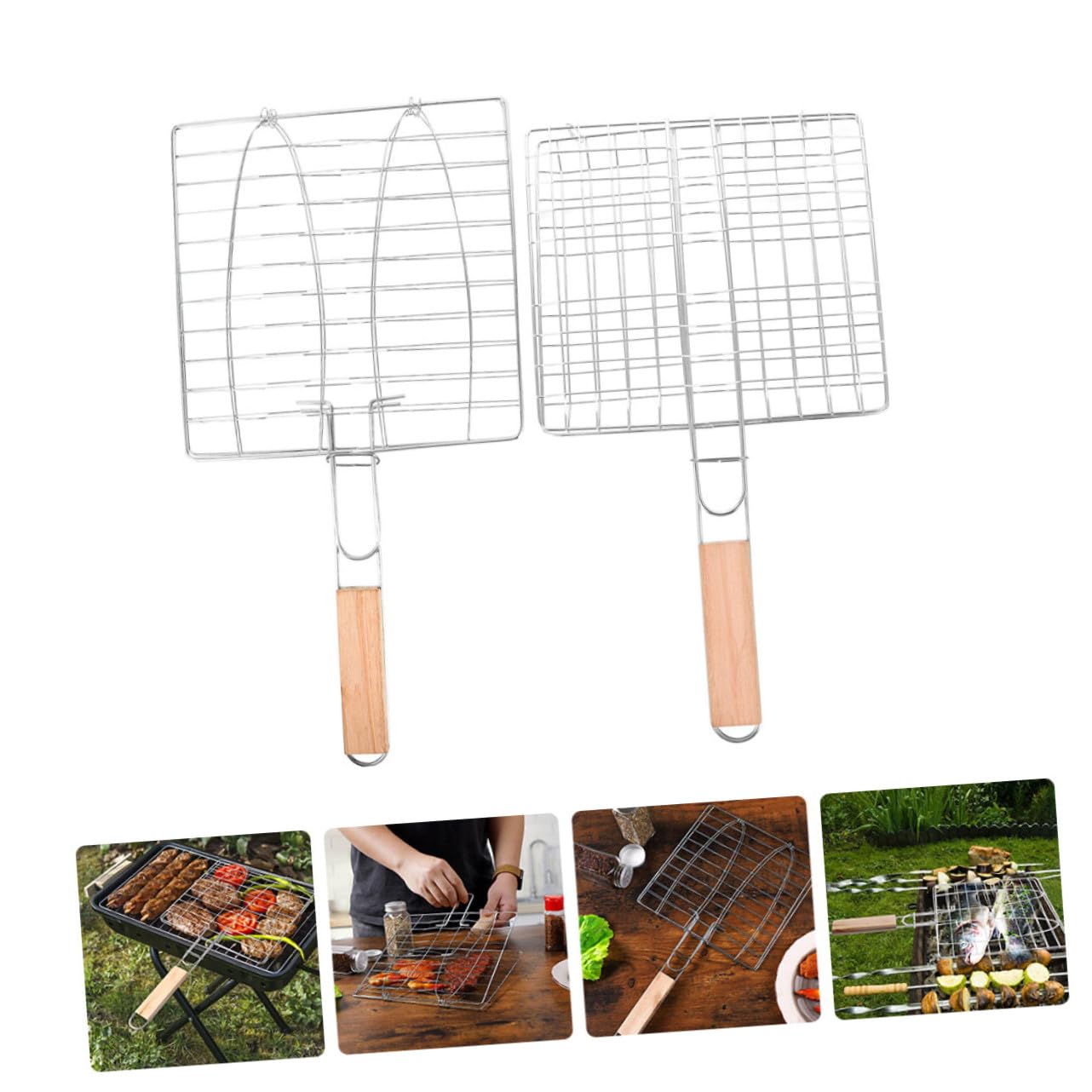 Fischgrillkorb mit Griff Edelstahl, Verstellbar, Leicht