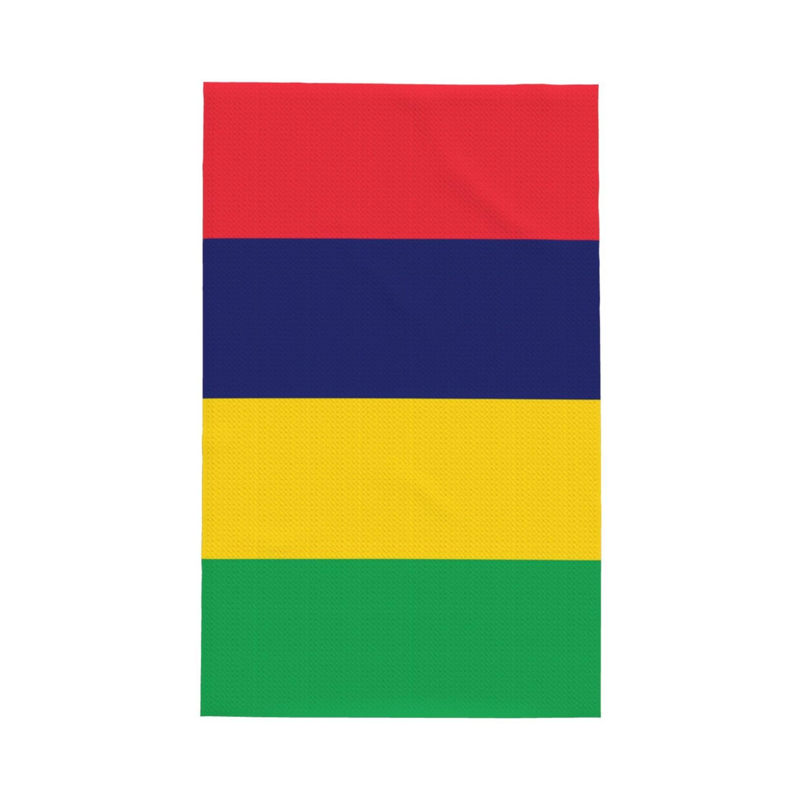 SXZVVBN Flag of Mauritius Super Absorbent Microfibre Waffle Towels Fast Drying Dish Cloths Home Cafe Barista
