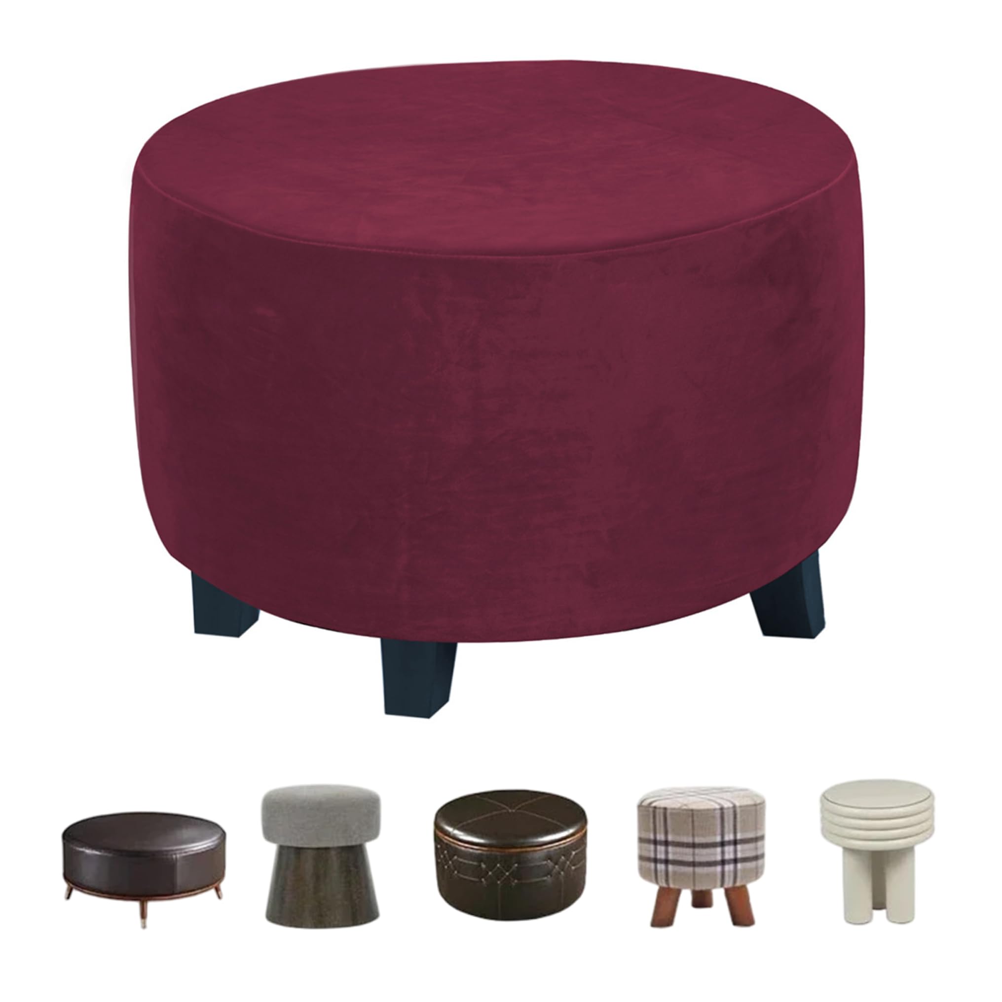 Housse de pouf ronde lavable pour protéger votre repose-pieds usé