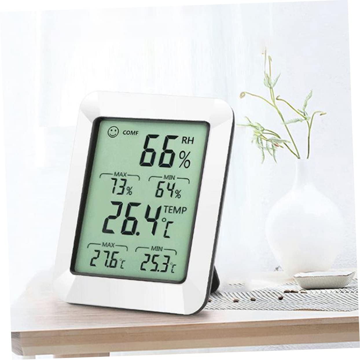 BESPORTBLE 2stücke Digitales Thermometer Mit Hygrometer Temperatur Und Luftfeuchtigkeitsmonitor Kompakt Und Tragbar Für Zuhause Ohne Batterie