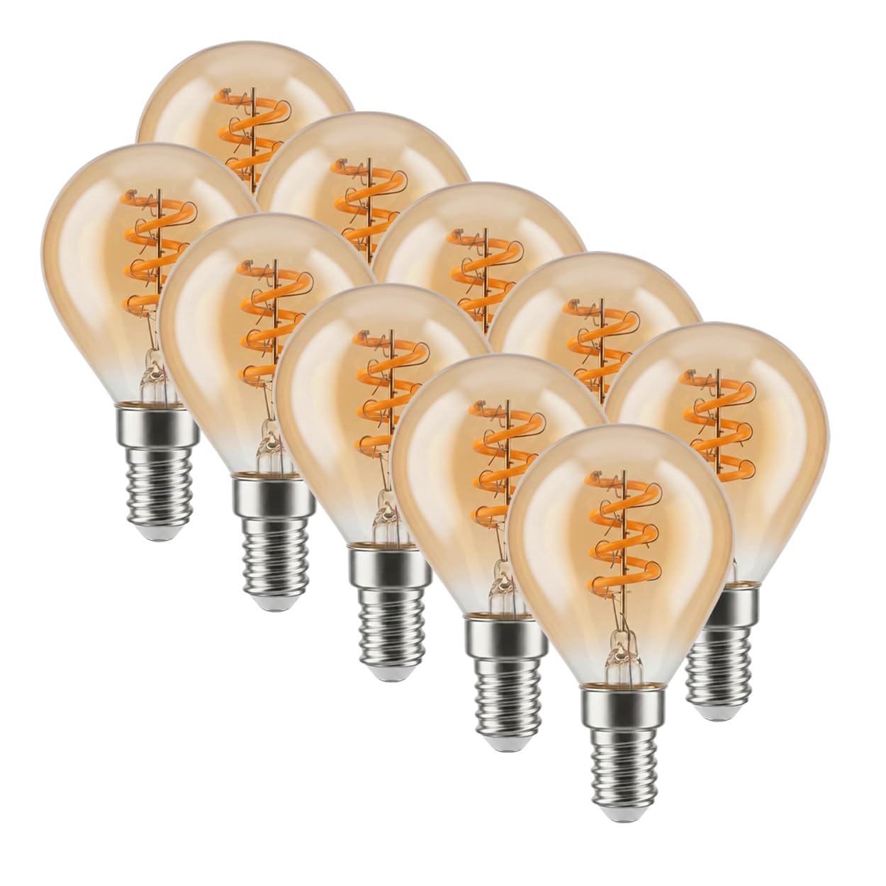 HOFSTEIN E14 LED Warmweiss Glühbirne Vintage, 10er Set Leuchtmittel 4 W Mit Bernsteinoptik, Dekorative Glühbirne E14 Für Stimmungsvolle Akzentbeleuchtung Im Innenbereich