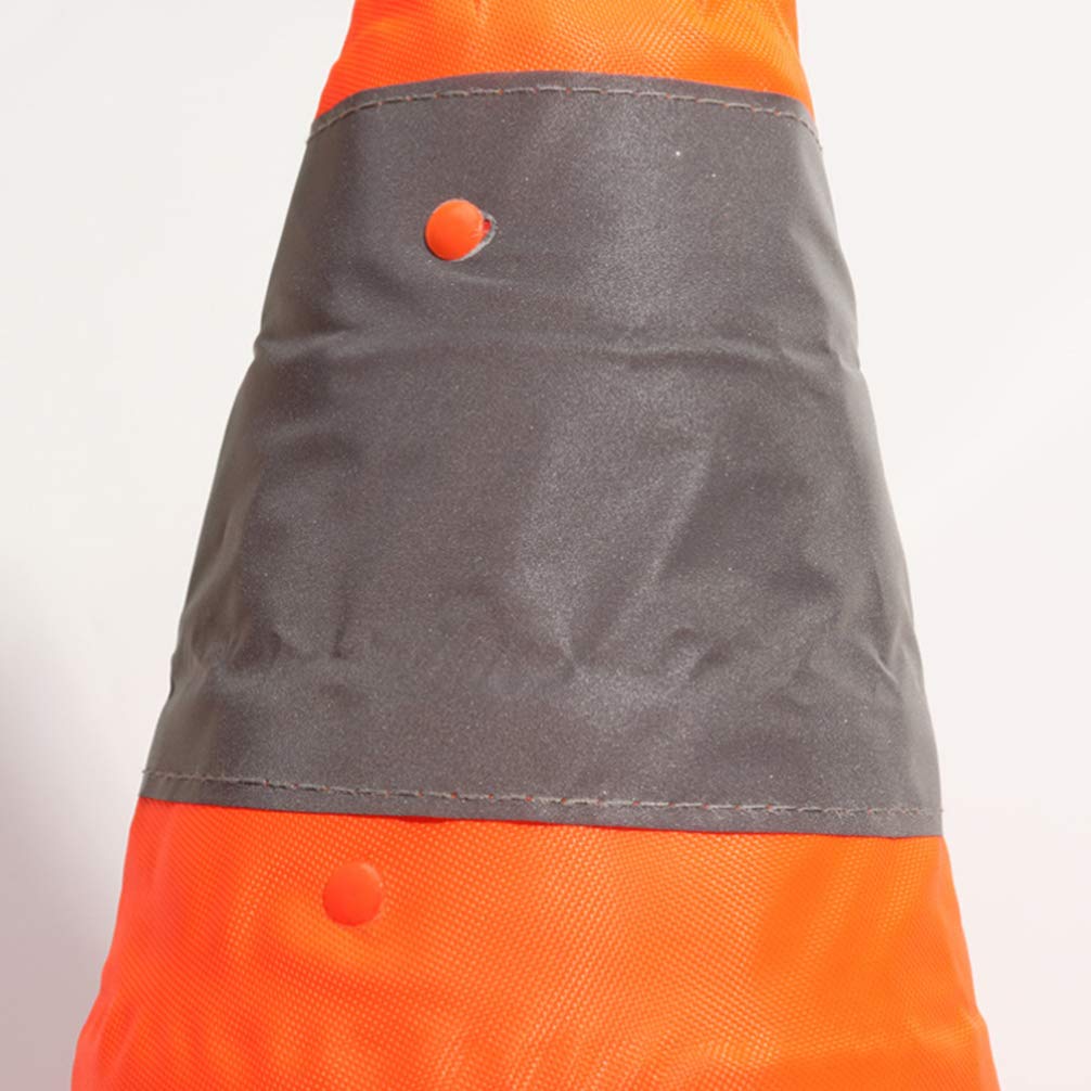 Cône de Chantier Pliable Orange avec Lampe LED Réfléchissante | Caoutchouc et Tissu, 1 Pièce avec 2 Piles Aaa, pour Événements Sportifs, Format Facile à Transporter