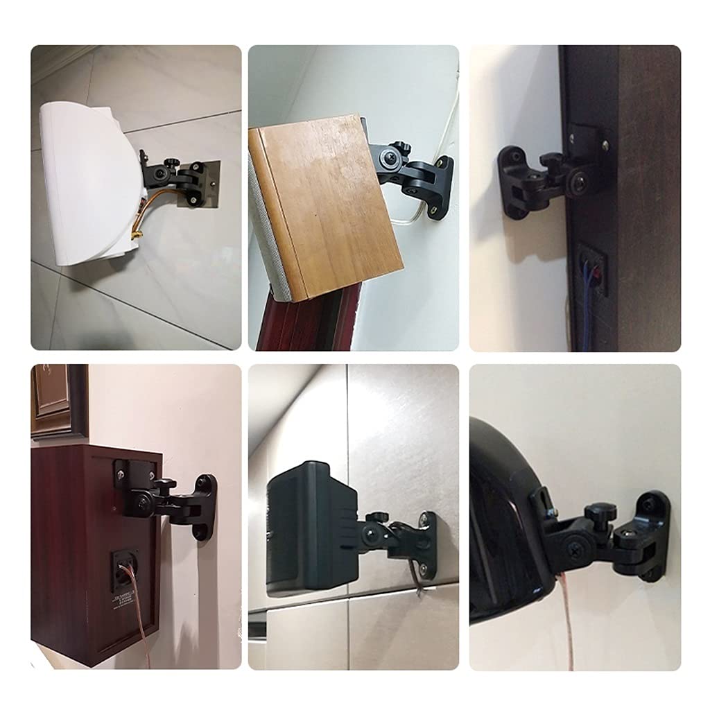 Soportes de audio Soporte de pared de altavoz Soporte de altavoz de doble altavoz de sonido envolvente Altavoz de ajuste múltiple Estante de altavoz de tamaño universal, puede llevar 15kg, un par Sopo