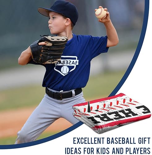 Miniatura 3 de TEEMAN Manta de béisbol personalizada para niño, regalos de noche de béisbol para adultos mayores 2024, manta de bandera estadounidense, regalos de