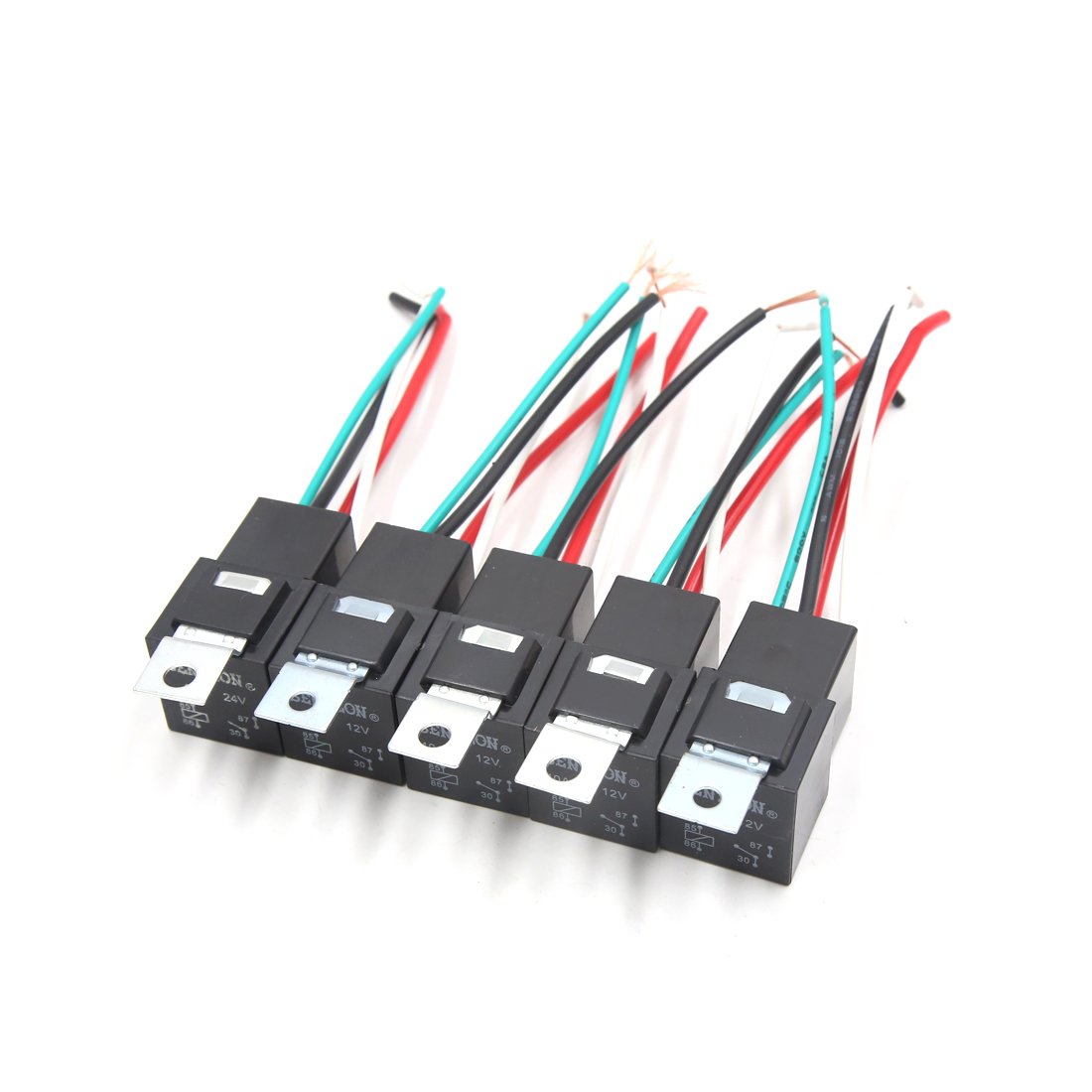 5 sztuk uniwersalny 4 zaciski DC 12V 24V 40A gniazdo przekaźnika zasilania do samochodu samochodowego