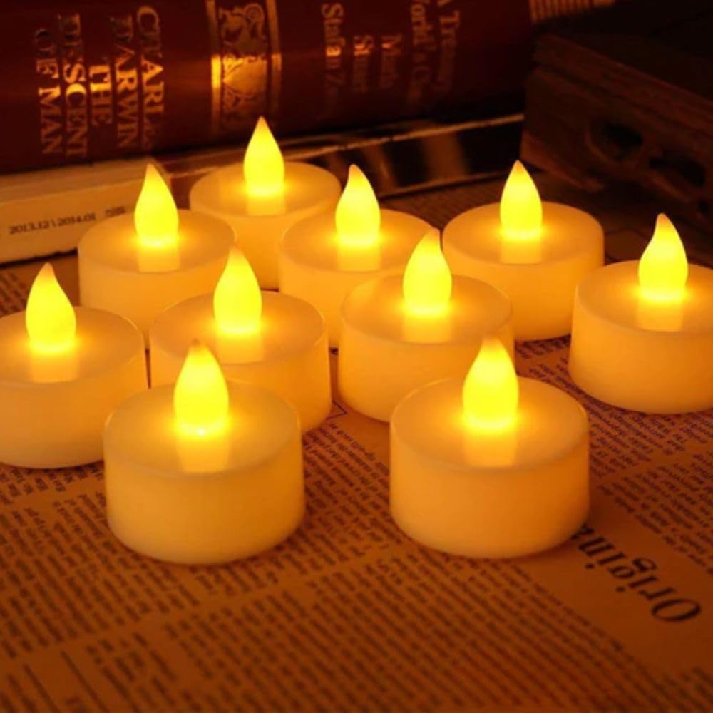 CraftVatika 12 Pcs LED Candles for Diwali Decoration Items for Home Decor, Christmas Decoration Lights Flameless & Smokeless Decorative Acrylic, Home Decor, Diwali, Christmas, Deepawali