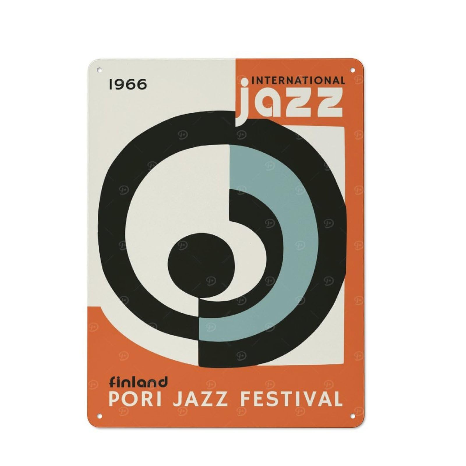 Junmoney Style-21 Pori Jazz Music Festival Decorative Metal Plaque 40X30cm, Loft Style Urban Room Decor For Flat, Bar, Studio Or Gallery Wall