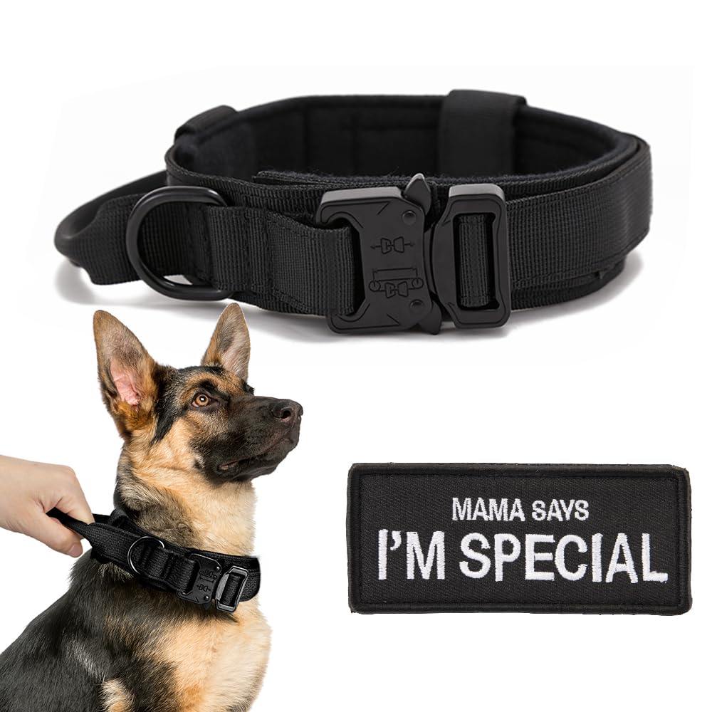 RETOLIT Tactical Dog Collar for Medium & Large Dogs, Adjustable Military Nylon Dogs Collar with Control Handle & Quick Release Metal Buckle for Outdoor Dogs Training(Black,XL) (B0CN12F8Y4) Amazon Price History, Amazon Price Tracker