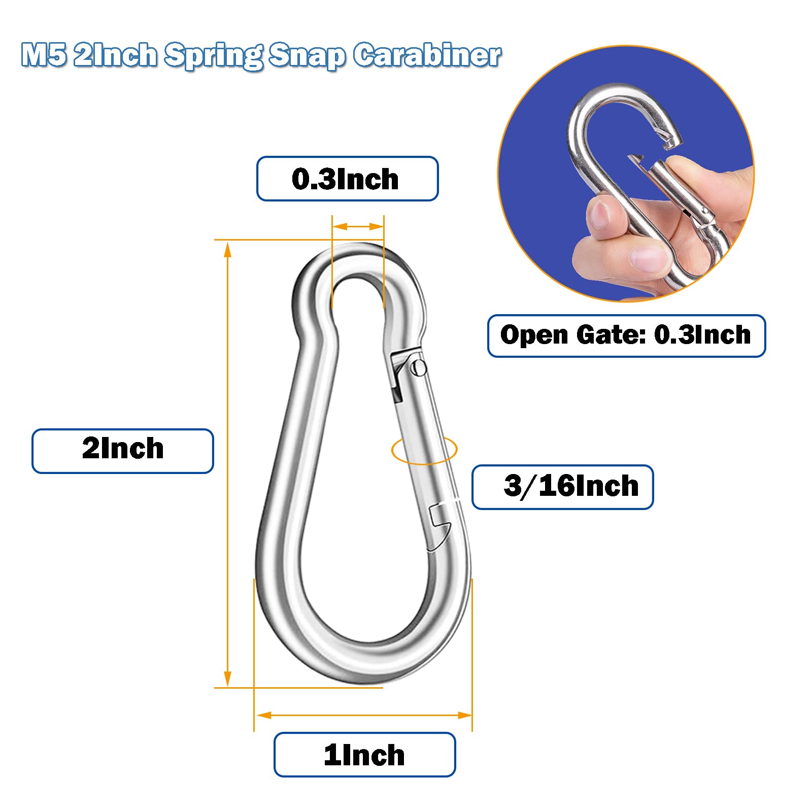Eder Flag Spring Clip 2-3/8 Inch Stainless Steel