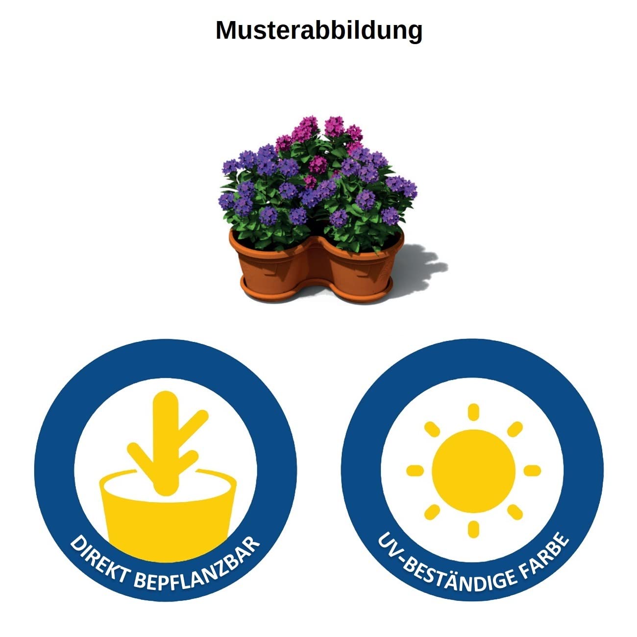 5X Blumentopf, Säulentopf, Pflanzturm, Hochbeet, Pflanztopf-Kübel mit Untersetzer, stapelbar, widerstandsfähig, Kunststoff, für Außenbereich, 55 Liter, Farbe: Hellbraun