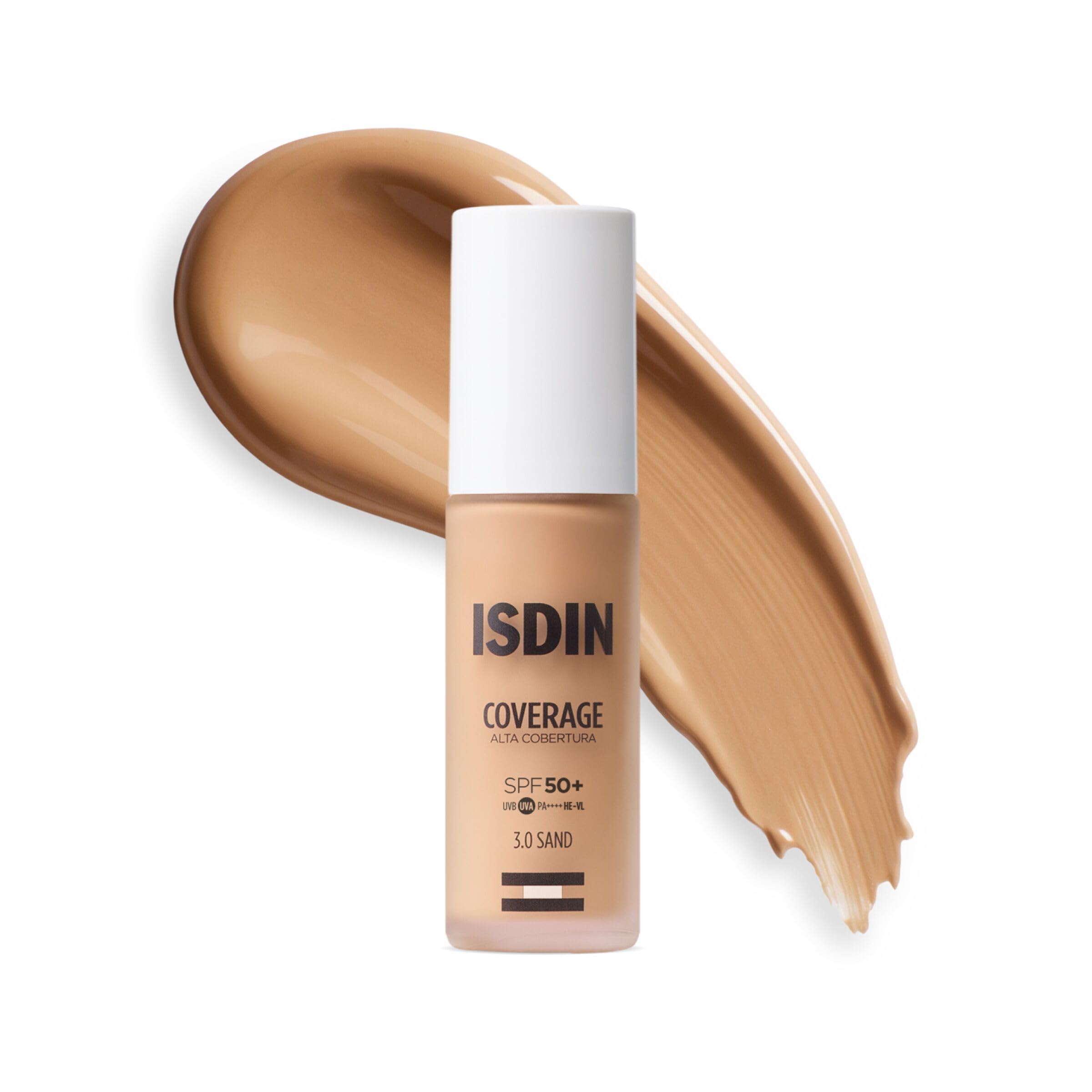 Imagen del producto: ISDIN Coverage SPF 50+ (Sand 3.0) — Base con Protección Solar Alta