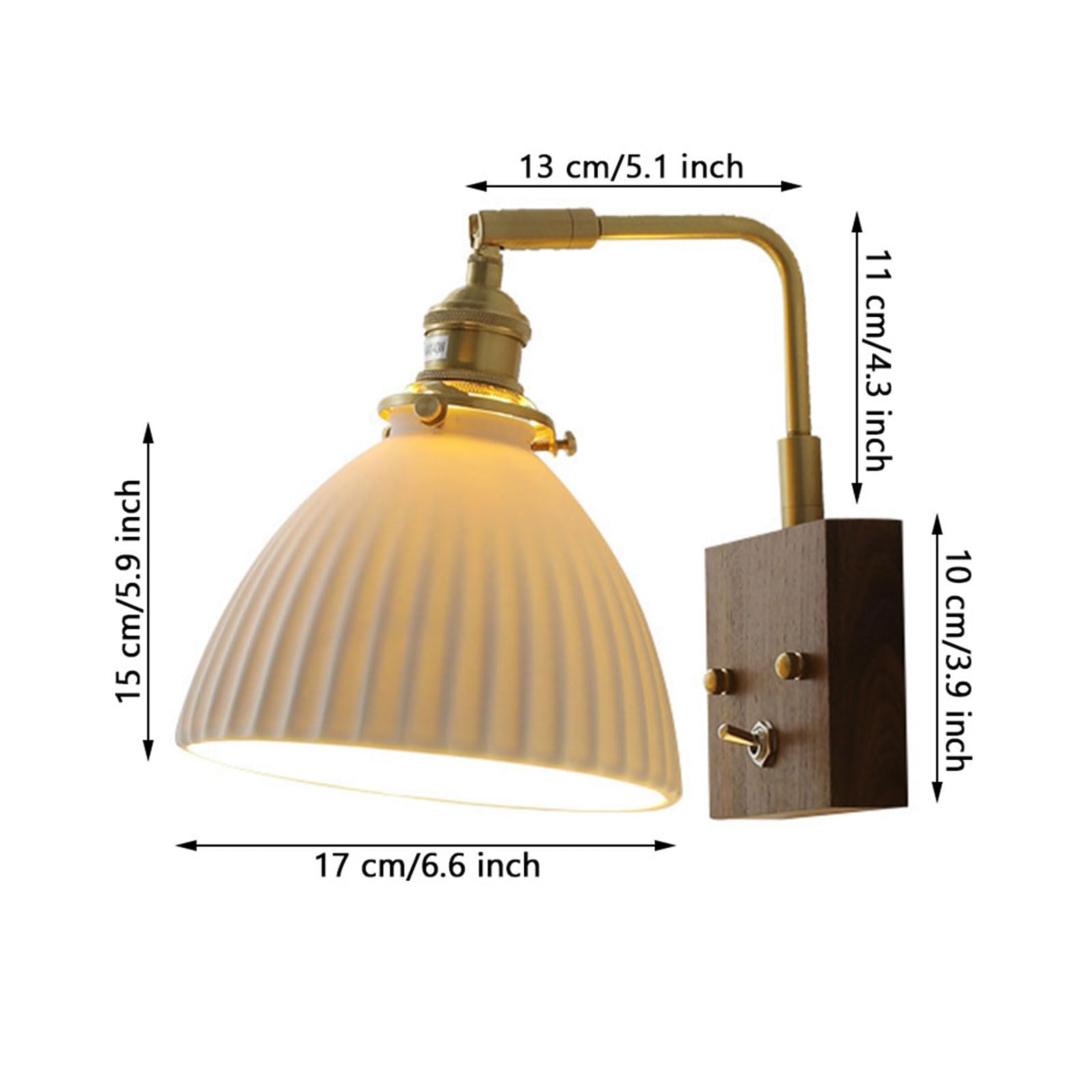Nordic Ceramic Wall Lamp, Home Decorative Lamp, Bedside Lamp, Studio, Living Room Reading, Bedroom, 1 Pack / 2