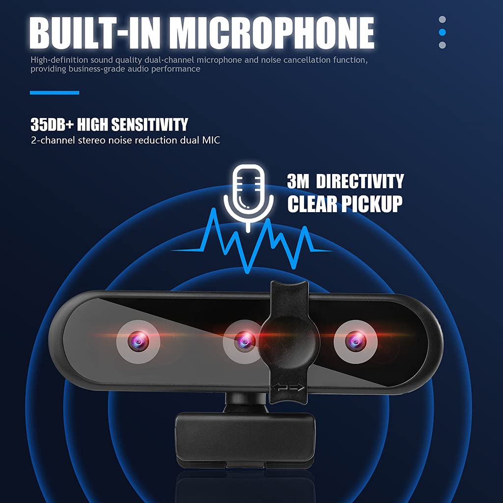 Webcam haute définition 1080p USB avec microphone intégré Lecteur 2K pour appels