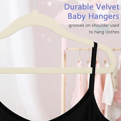 Miniatura 9 de Perchas para bebé, perchas para armario, terciopelo para niños, 50 unidades, color azul