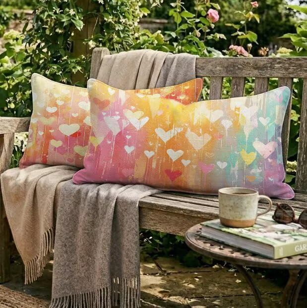 Housses de coussin extérieur déperlantes en lin avec fermeture éclair invisible - 3