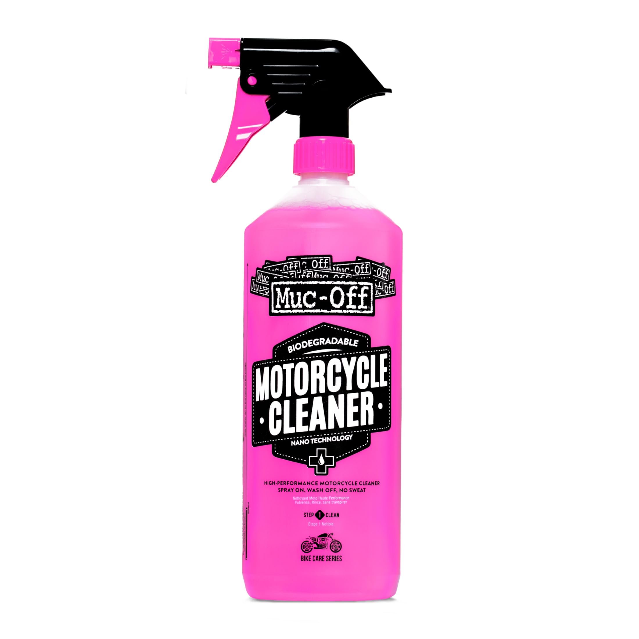 Muc-Off Nano-Tech Motorcycle Cleaner, 1 l - Spray Detergente Moto Biodegradabile ad Azione Rapida - Prodotto Pulizia Moto Sicuro su Tutte le Superfici e Adatto a Tutti i Tipi di Moto