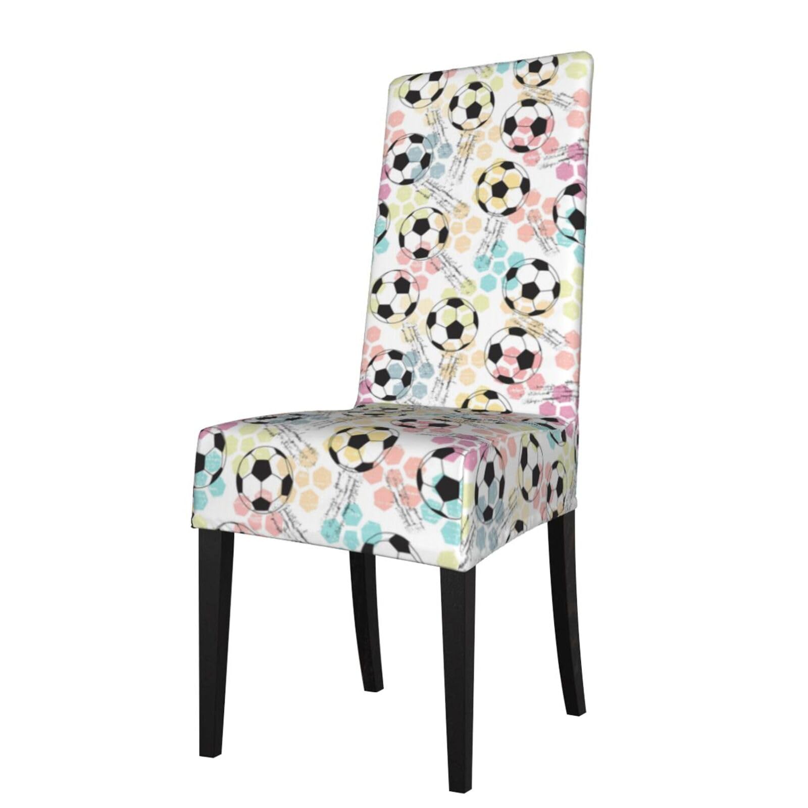 LKYMOH Football Soccer Watercolor, Chair Covers Stretch Chair Slipcovers for Dining Room, for Party Pet Protection Universal Fit Soft Polyester