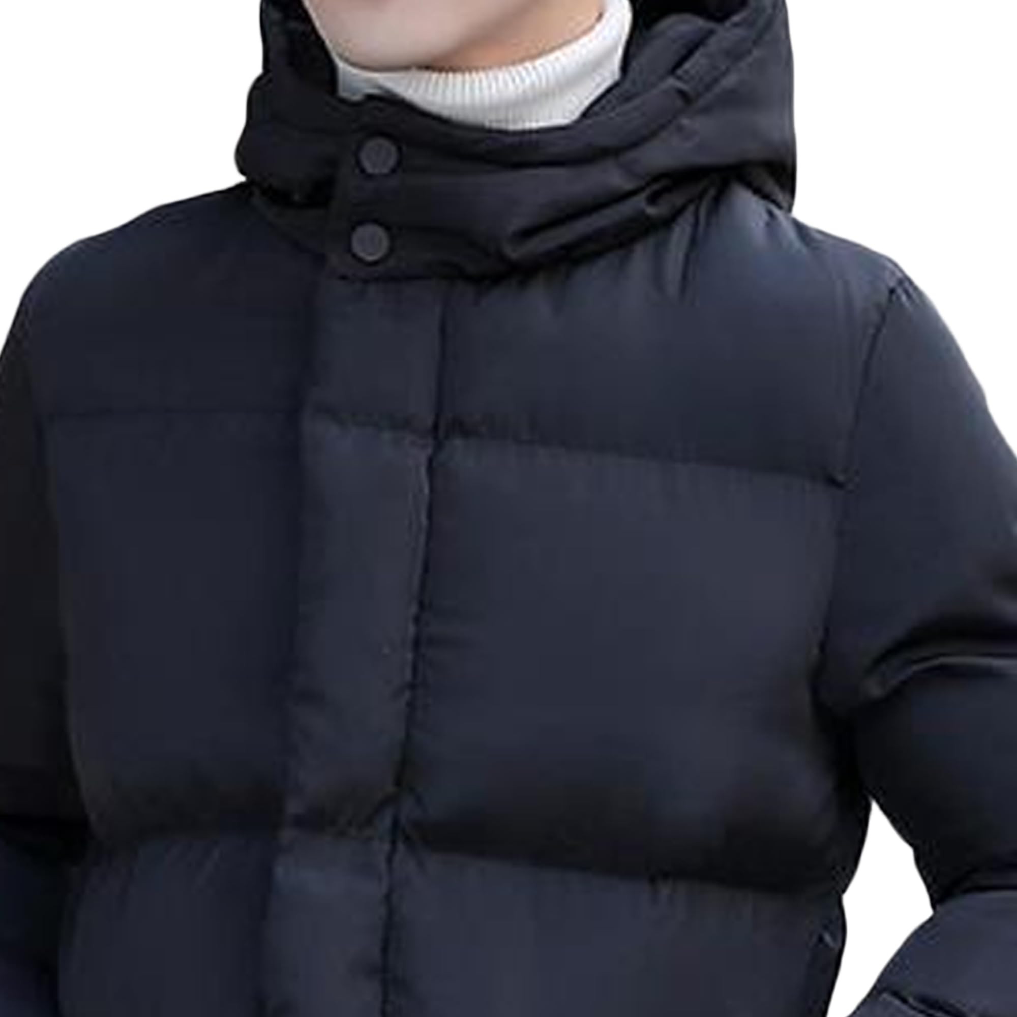 Piumino da uomo lungo con cappuccio trapuntato parka antivento cerniera piumino piumino lungo cappotto invernale con cappuccio per uomo