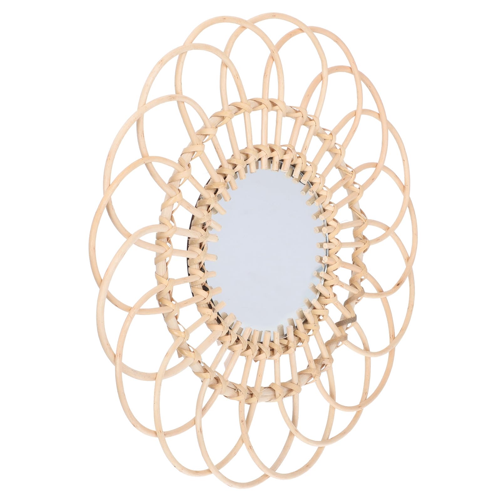 Miroir en rotin tressé pour dressing et salle de bain style nordique HOMSFOU